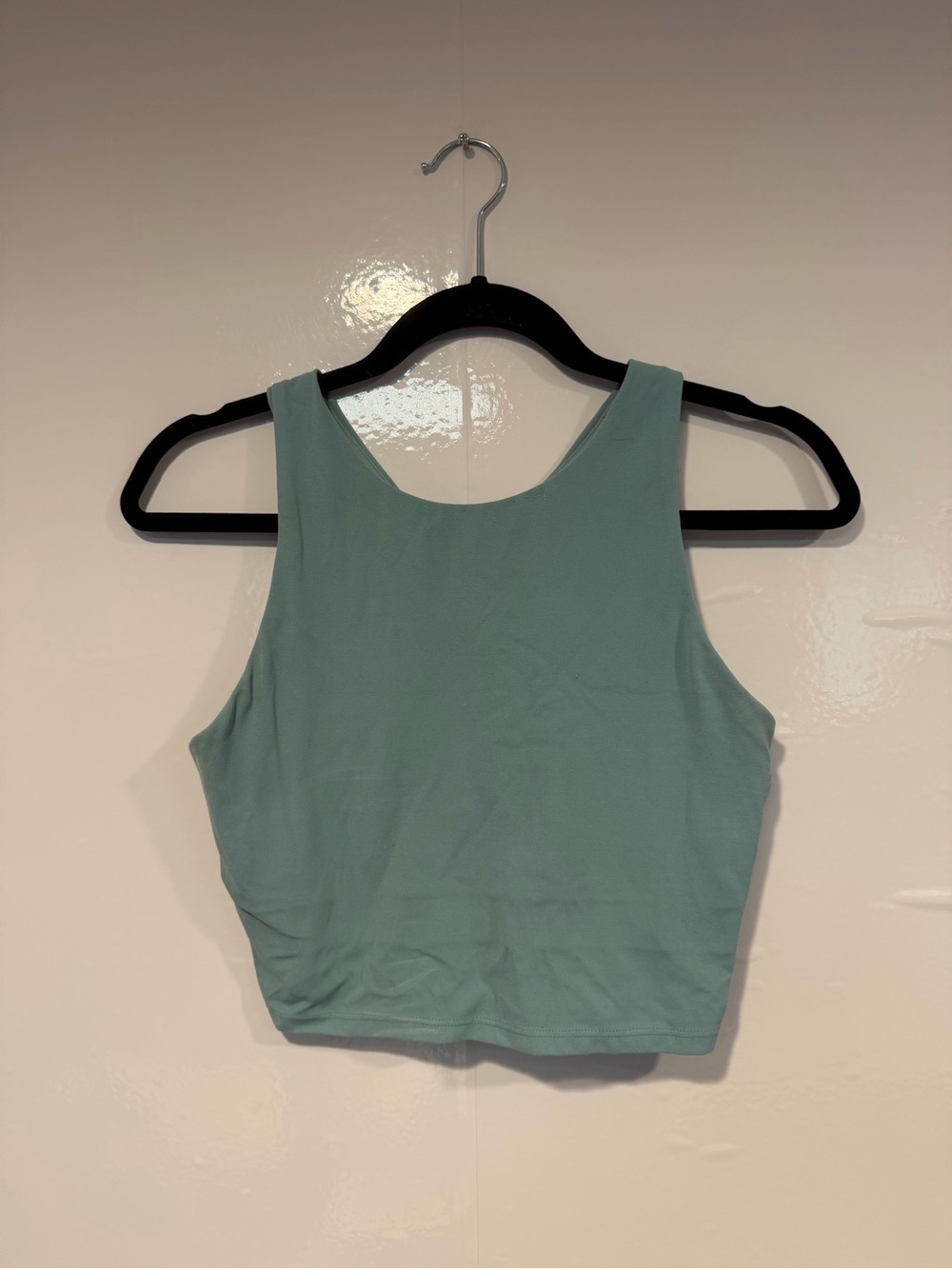 Athleta racerback Sleeveless Crop Tank Top in Light Teal